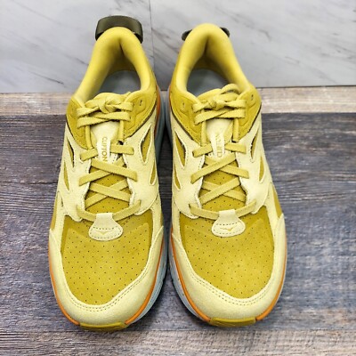 Hoka One One U Clifton L Suede Sneakers Shoes Yellow Men Size 9.5 Hoka U Clifton L Suede Yellow Running Shoes 1122571 GLCR  main image 2