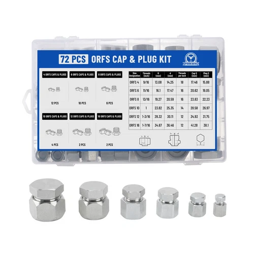 Kit de montaje de tubería de tubo de manguera enchufe hidráulico industrial maestro JIC &ORFS Master 144 piezas - Imagen 10 de 11