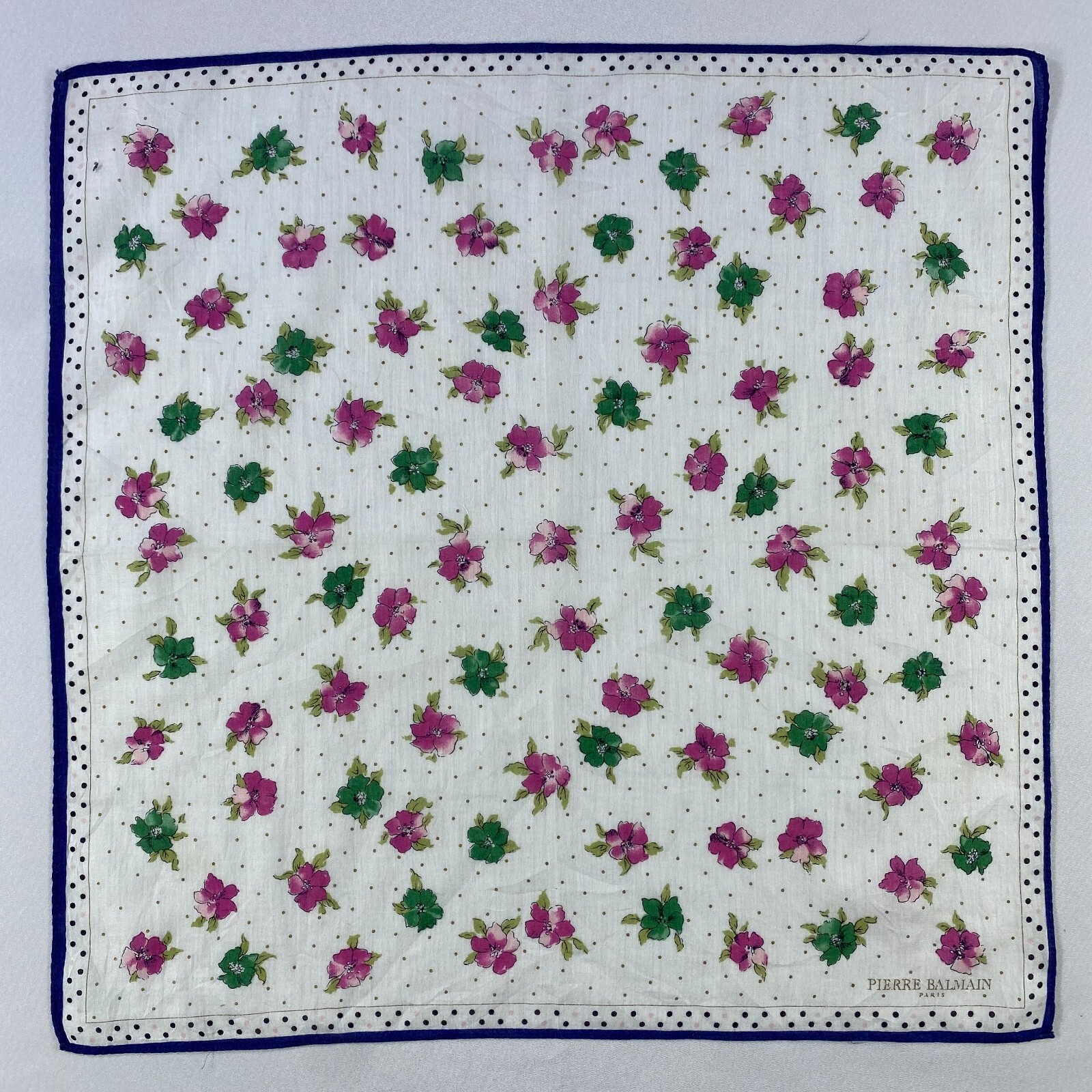 Vintage Pierre Balmain Handkerchief Neckerchief Bandana Pocket Square