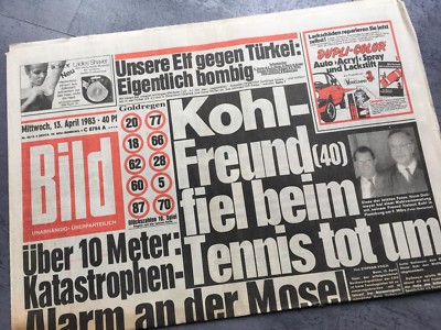 BILDzeitung 13.04.1983 April 13.4.1983 Geschenk 36. 37. 38. 39. 40. Geburtstag