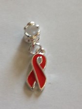New European Charm Silver Red Breast Cancer. ! buy 5 get 1 free