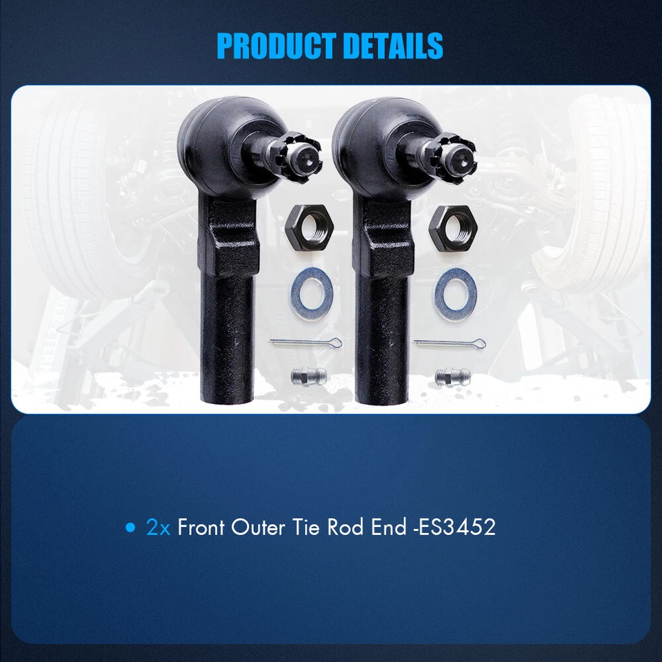 2x Front Outer Tie Rod End For Buick LeSabre Oldsmobile Aurora Cadillac DeVille Foto 3 de 4
