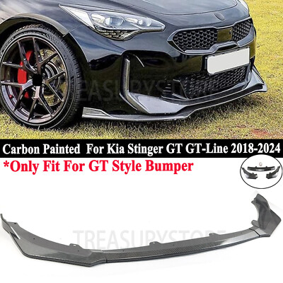 For Kia Stinger GT GT-line 2018-2024 Carbon Look Front Bumper Lip Spoiler Kits