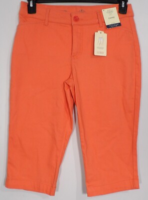 St Johns Bay Coral Mid Rise Capri Crop Pants Size 4P 28x16 P381