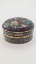 Chinesische Cloisonné Dose Pillendose Schmuckdose Handarbeit 5,5*4*3,5cmAA-34-2