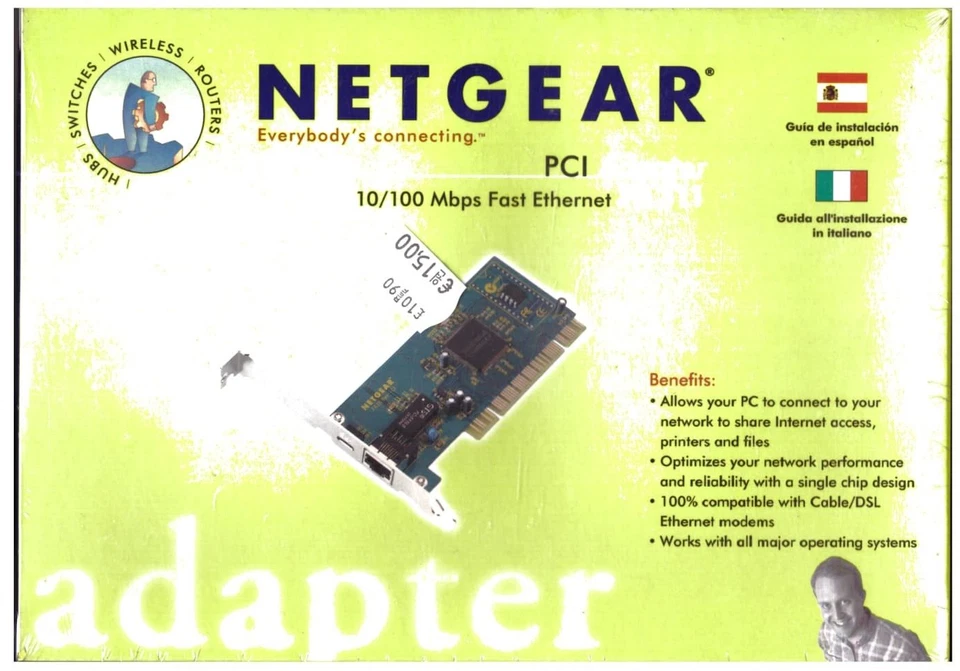 Scheda di rete Netgear FA311 Rev-C1 PCI Lan 10/100MBit PC DSL Nic Mappa Rete/Eth - Immagine 4 di 4