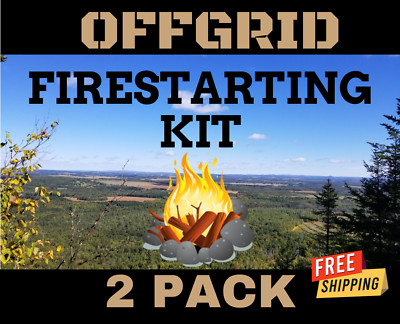 2 Pack Survival Fire Starting Kit - For Preppers, Bug Out Bags - Free Shipping