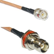 RG400 BNC MALE to TNC FEMALE BULKHEAD RF Cable FAST-SHIP LOT