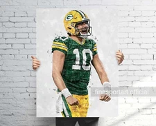 Jordan Love Green Bay Packers Poster, Canvas, Football print, Sports wall art