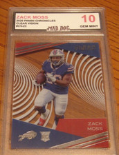ZACK MOSS Rookie---2020 Panini CLEAR VISION***GEM Mint 10***BILLS--JAG***Mad Dog