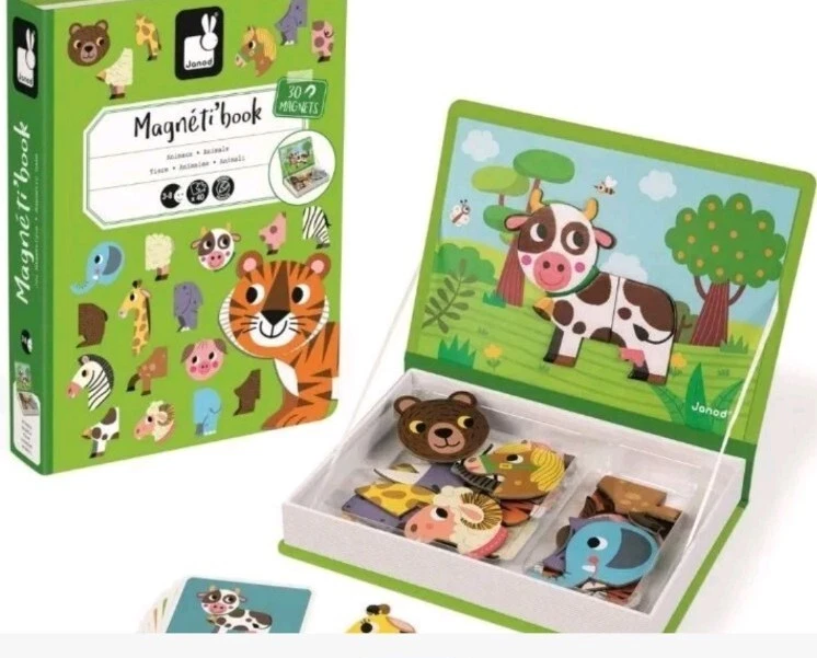 Janod MagnetiBook 41 pc Magnetic Animal Mix and Match Game - Ages 3+ -  J02723