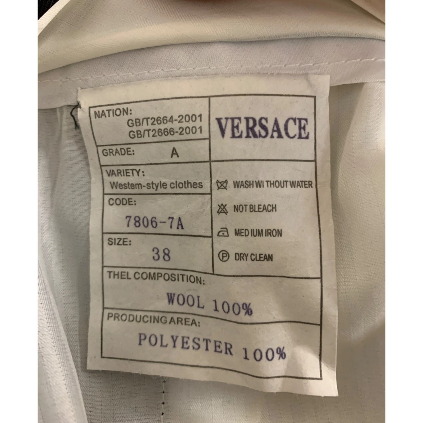 Pantaloni eleganti vintage Versace uomo plissettati lana gessato taglia 35 x 30 antracite 7528
