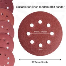 50PCS 5in Sanding Discs 240 Grit 8-Hole Orbital Sander Hook Loop Sandpaper Paper 0.28 per gallon