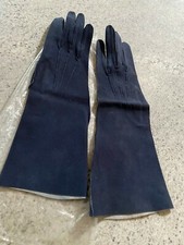 Black Leather Gloves Opera Made in France - size 6 1/2