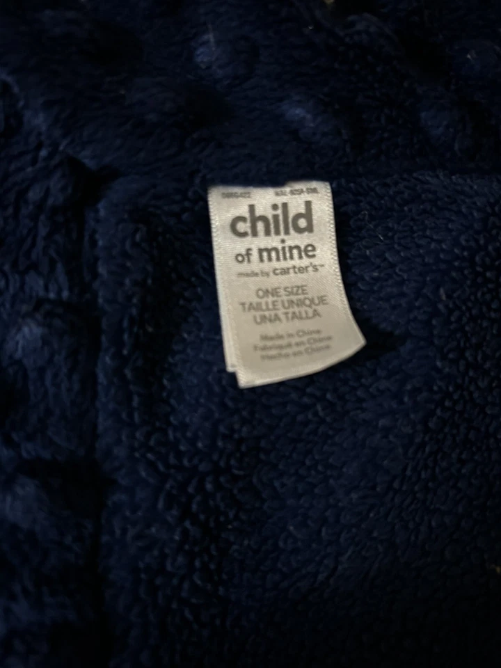 Carters Child Little Blanket of Mine Security Baby Lovey Azul Marinho Minky Dots - Imagem 4 de 4
