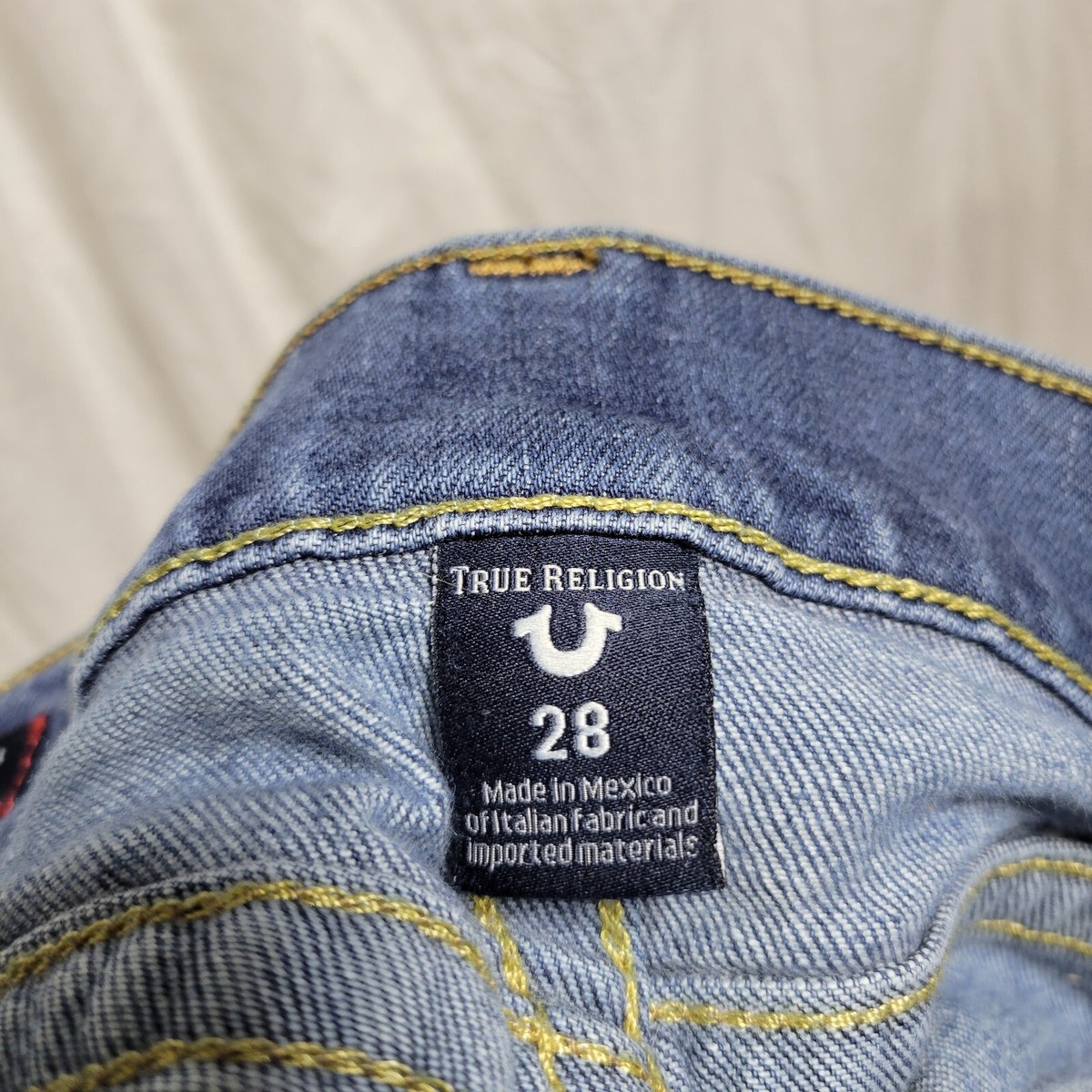 TRUE RELIGIONデニム28 True Religion Jeans Men 28x33 Blue Indigo Traveler Ricky Flap