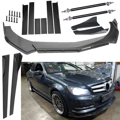 Carbon Fiber Front Bumper Lips Side Skirt/ Strut Rods For Bens Body Kits P