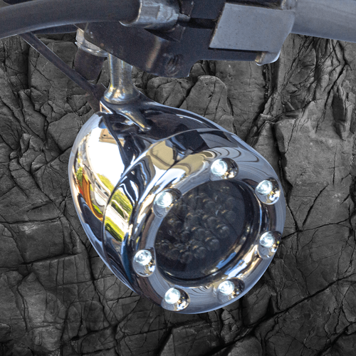 Kit de señal de giro LED Eagle Lights 2" Harley ecualizador de anillo cromado trasero 1156 - Imagen 2 de 12