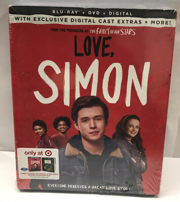   LOVE SIMON  Target Exclusive Blu-Ray+DVD+Slipcover,New  