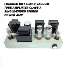 Finished HiFi EL34-B Vacuum Tube Amplifier Class A Single-ended Stereo Power AMP