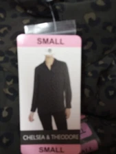 NWT Chelsea & Theodore Lightweight Leopard Print Button Down Shirt Size Small