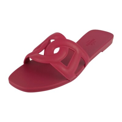 HERMES Sandalen Aloha Chaine d'Ancle Bordeaux Gummi Damen Flip Flops Dusche