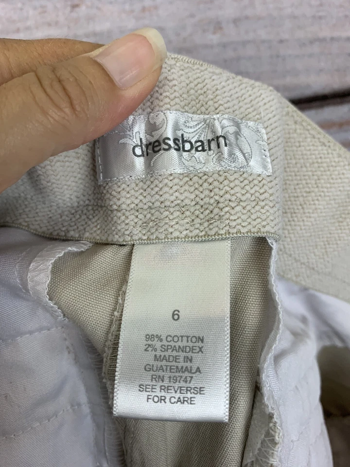 Pantalones Cortos Dressbarn Caqui Elásticos Cintura Bolsillos Cremallera Mosca ELASTIZADOS USADOS EN EXCELENTE ESTADO Para Mujer talla 6 Foto 4 de 4