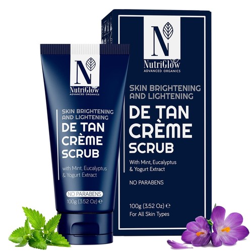NutriGlow Advanced Organic De Tan Creme Scrub With Mint and Yogurt Extract 100gm