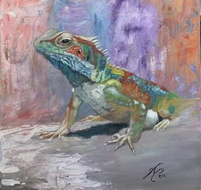 Lizard Colors(Original Hand painted Art) 12x12 Small Painting