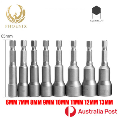 8-Piece Socket Magnetic Nut Driver Set Drill Bit Adapter 1/4'' Hex ...