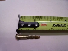 #12 X 1-1/8" Brass Slotted Round Head Wood Screw VINTAGE Made in USA Quantity 10