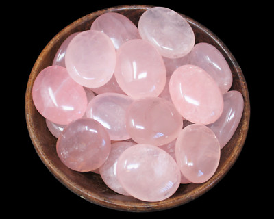 Rose Quartz Palm Stone Wholesale Bulk Lots (Hand Polished Stones / Pebbles)