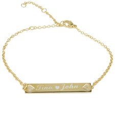 Personalized Bar Name Bracelet Gold Plated Name plate diamond bracelet for girl