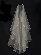 Wedding Vail - Cascading ribbon waterfall cut floor-length