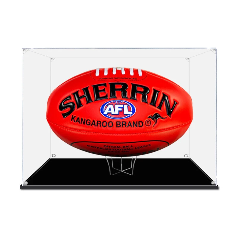 Display Case for AFL Football Rugby Memorabilia with Holder Dust Proof Glue Free - image 3 of 4