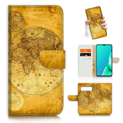 ( For Google Pixel 7 Pro ) Wallet Flip Case Cover AJ23908 World Map