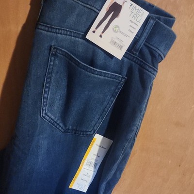 Time and Tru TT Core High Rise Stretch Fitted Jegging Leggings Blue L (12-14)