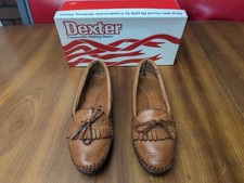 Vintage Womens Dexter 6.5 M Tan Midge Slip-On Shoes Leather Comfort Classic USA