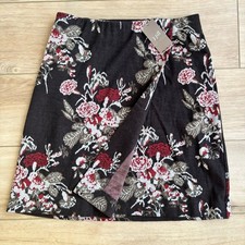 J.Jill Black Floral Knit Skirt XS Petite Pull On NWT Cottagecore