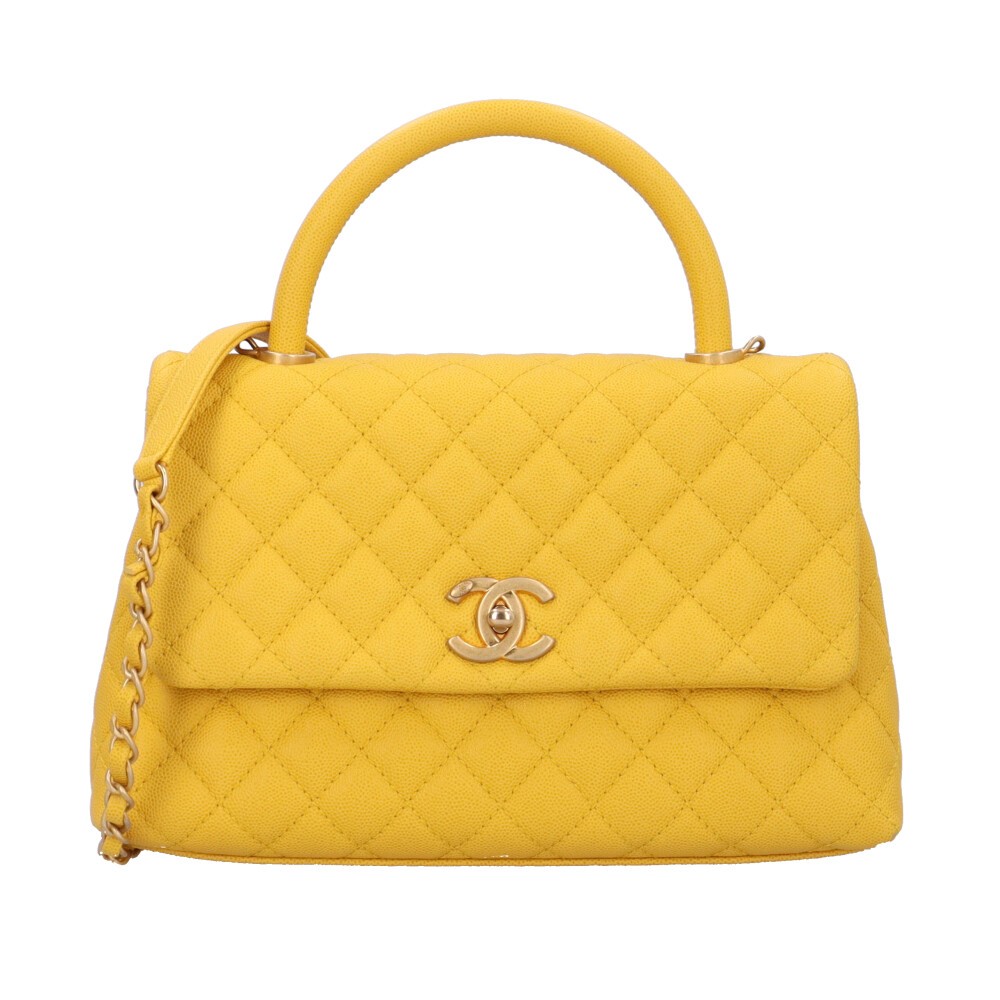 CHANEL Shoulder Bag A92990 Caviar skin 2way Coco Handle XS used