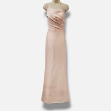 Jovani Women's Pink Strapless Asymmetric Pleated Trumpet Gown Dress Size 8