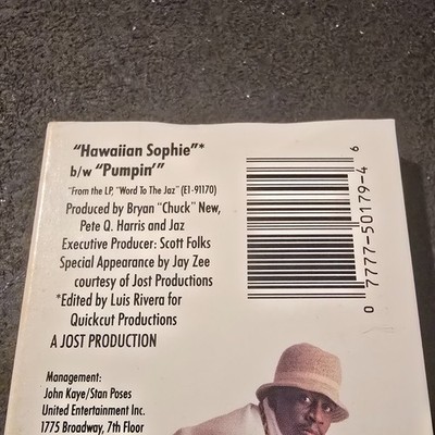 Jaz Hawaiian Sophie Cassette Single 1989 EMI Jay-Z Appearance Word
