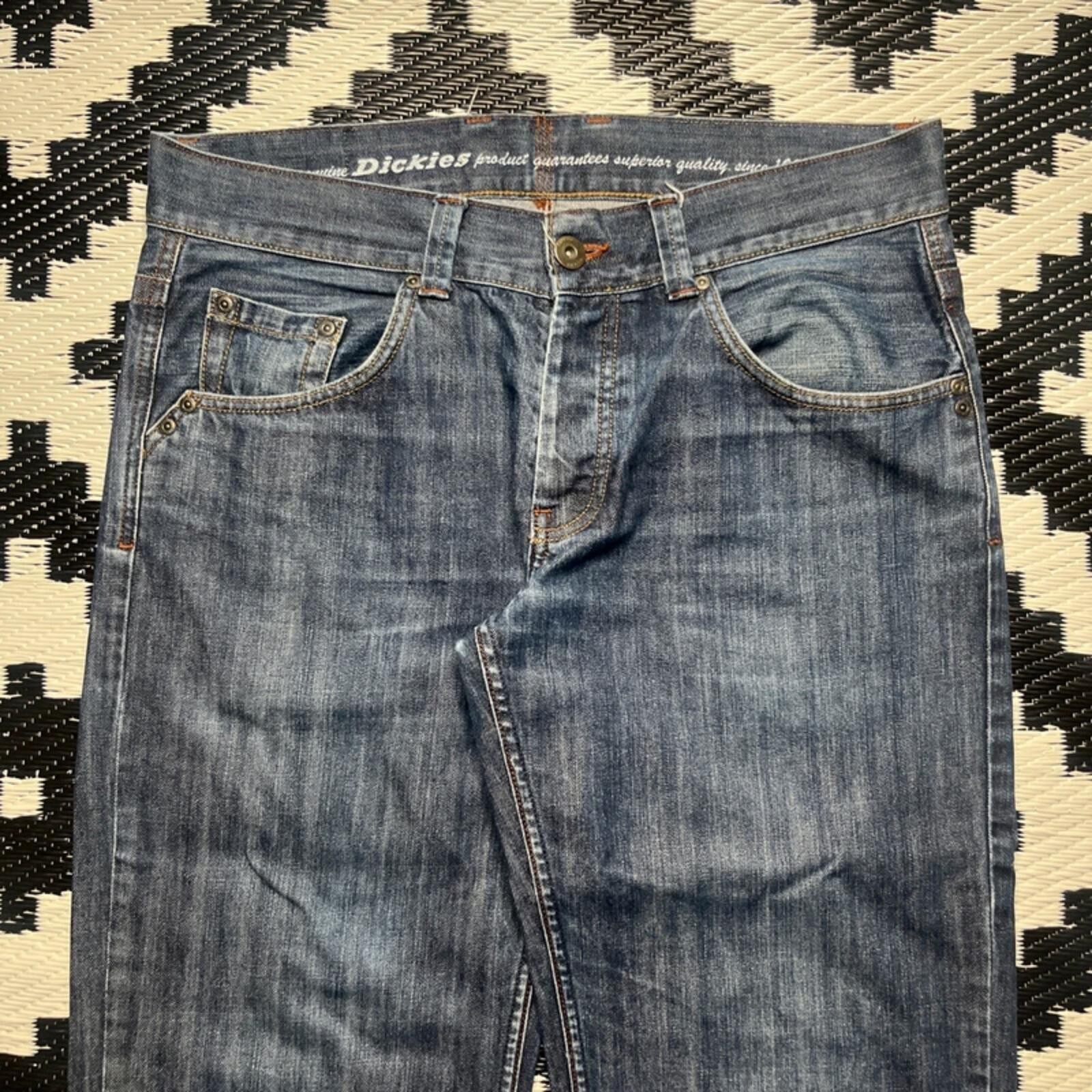 Vintage Dickies Straight Leg Navy Blue Denim Men’s Jeans | 36W 31L image 2