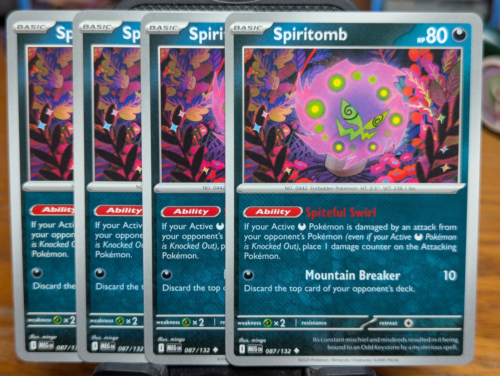 Pokemon TCG Mega Evolution Spiritomb 087/132 x4 Playset