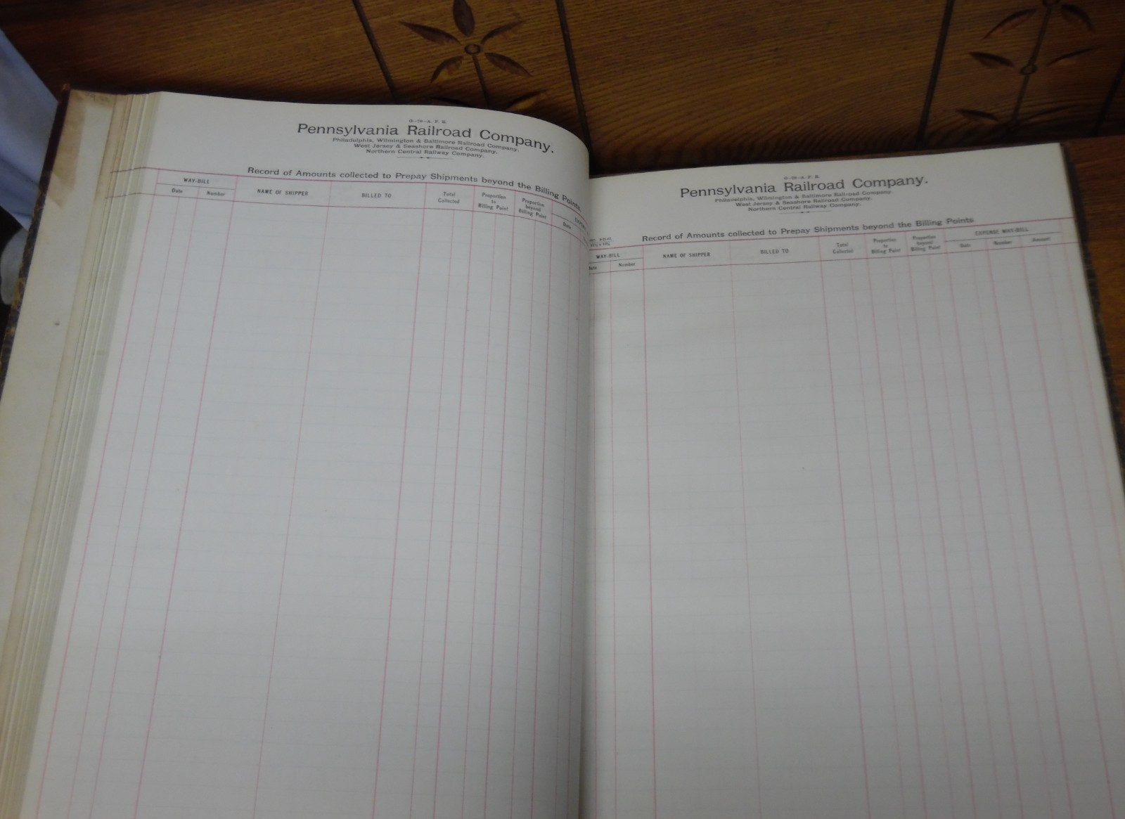 Unused Antique Pennsylvania Railroad PRR G-17-AFR Ledger Record Of Amounts Book