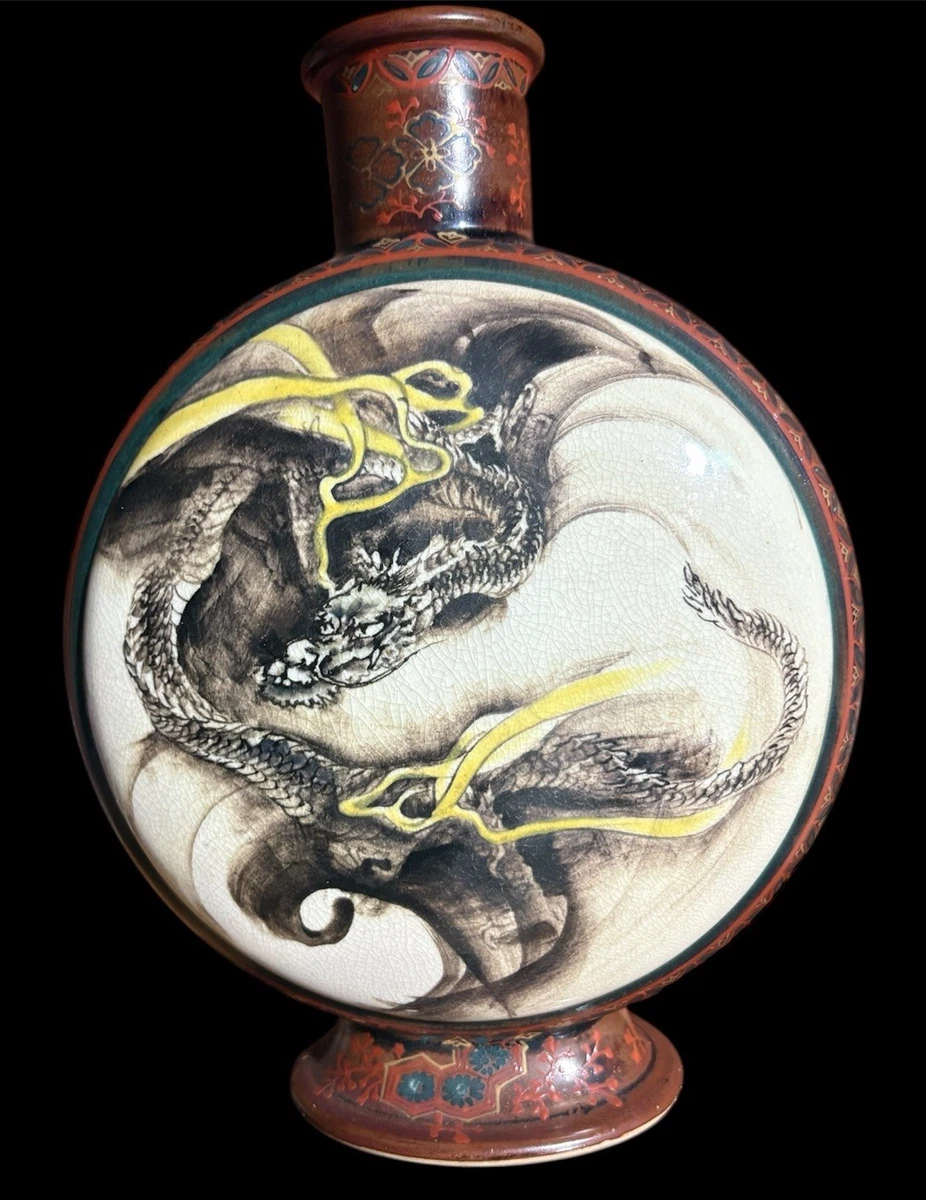 多色古董原始1850-1899 年日本花瓶| eBay