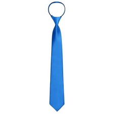 Pre-Tied Men's Necktie Adjustable Zipper Tie for Men Solid Color Royal Blue