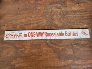 Vintage Coke Coca Cola Screen Door Push Sign No Brackets Original Not Porcelain