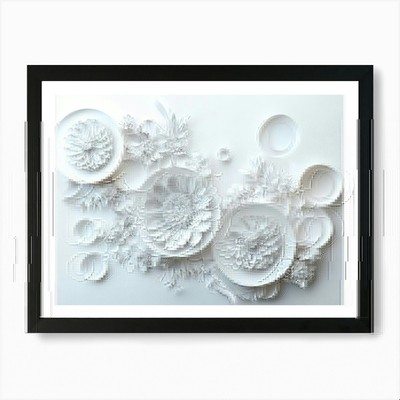 3d Rendering Abstract with Flowers  Framed Wall Art Poster Canvas Print Picture