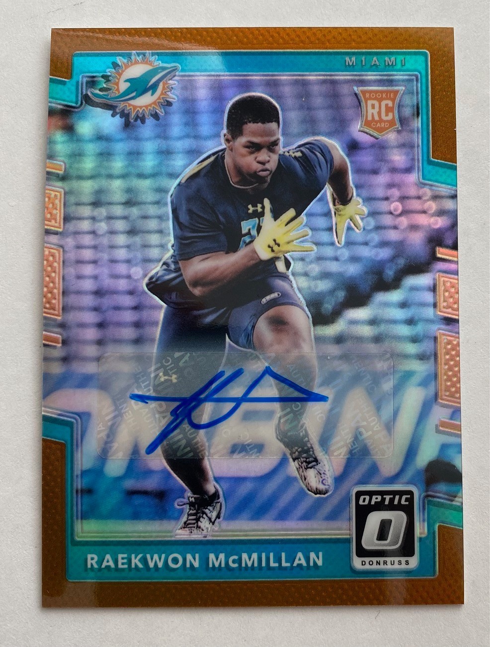 Raekwon McMillan Panini Donruss Optic #131 Autograph-Bronze
